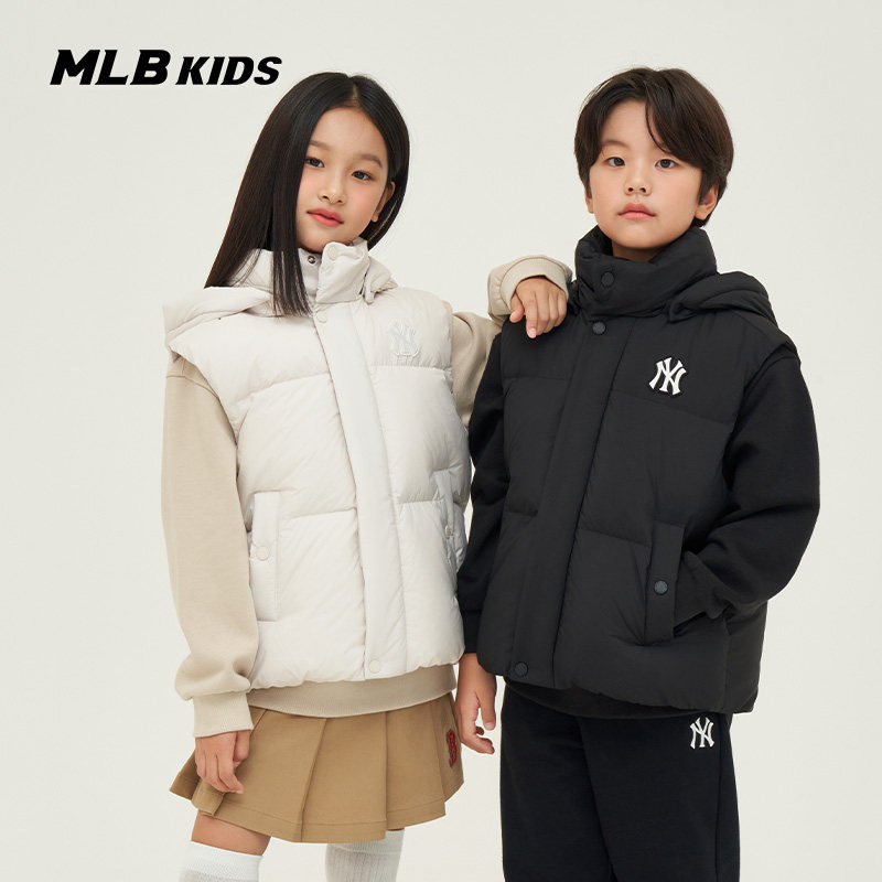 MLB儿童官方男女童经典队标时尚舒适短款连帽羽绒马甲秋冬款,童装/婴儿装/亲子装,羽绒马甲,淘宝优惠券,粉丝福利购,淘宝优惠卷