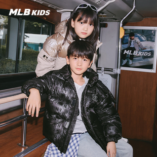 MLB儿童官方男女童摩登奢调钻石老花鹅绒流光羽绒服25秋冬新款
