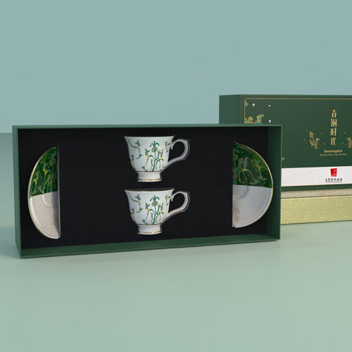三星堆青铜时代双人茶白瓷茶具