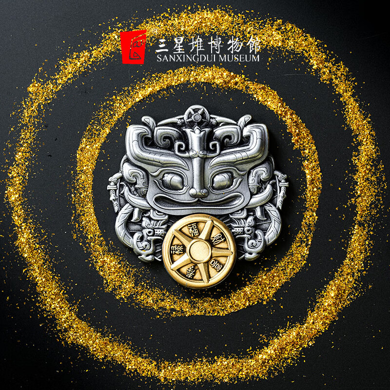 兽面转金轮磁吸指尖冰箱贴