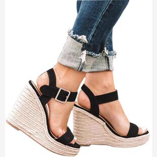 women wedge sandals summer high heel shoes big size 43女凉鞋