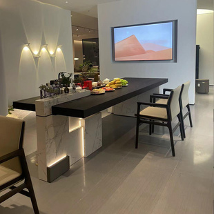 岩板茶桌轻奢现代高级感2025新款茶室办公室实木茶台胡桃木泡茶桌