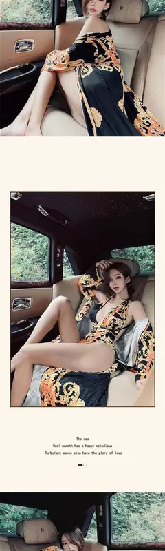 trong lưới màu đỏ nữ thần sexy bikini một mảnh áo tắm nữ retro bãi biển kỳ nghỉ dài áo tắm - Bộ đồ bơi One Piece