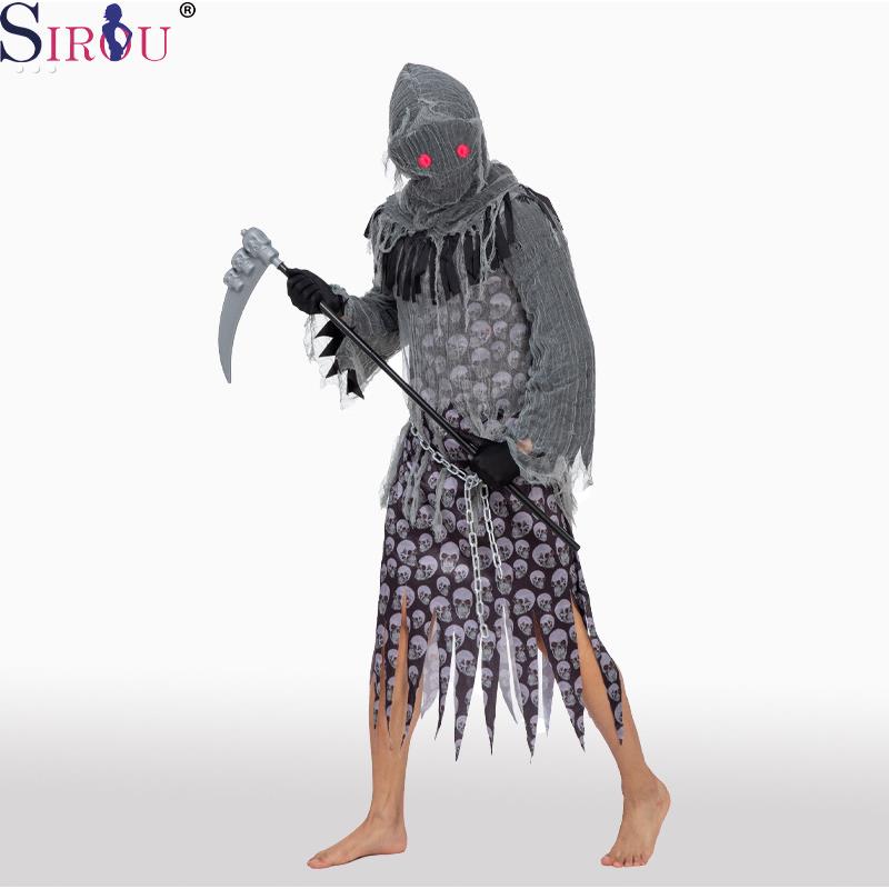 万圣节cosplay服死神镰刀服装儿童成人神秘恐怖死神装扮扮演 外贸
