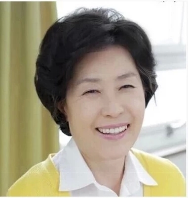 正品真人发丝中老年人真发假发女短发女式假发 短卷发化疗妈妈假