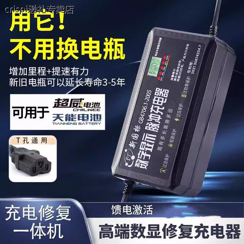 电动车电瓶亏电修覆激活器智能自动断电充电器脉冲修覆All
