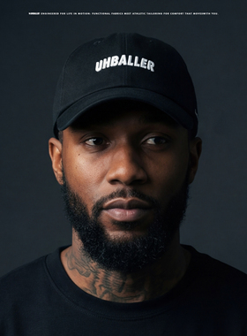UHBALLER帽子黑色复古软顶鸭舌帽加深加宽显脸小简约潮流棒球帽男