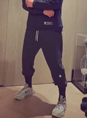 UH运动长裤秋季训练跑步健身美式篮球卫裤扎袜宽松休闲束脚裤男款