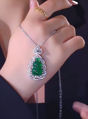 新款新中式绿葫芦项链