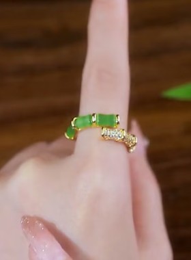 高级感竹节设计款开口女生戒指时尚百搭小众轻奢气质冷淡风指环女