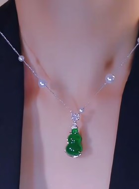 新中式招财纳福绿色葫芦项链