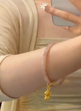 古风平安锁一步一响手镯女网红爆款轻奢小众设计感时尚精美手镯女