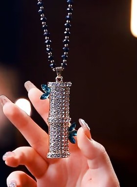 高级感节节高升竹节锆石毛衣链女轻奢气质百搭项链女2022年新款潮