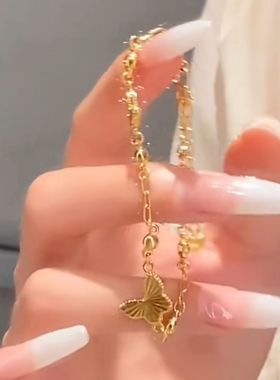 复古金色蝴蝶手链女网红爆款轻奢小众设计感精致手链女2020新款潮