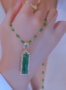 中国风绿色节节高升竹节项链网红爆款轻奢气质百搭小众设计感项链