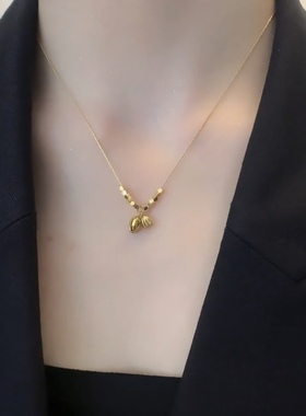 精致铃兰小项链女金灿灿