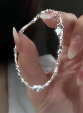 韩式爱心碎银子手链女网红爆款轻奢气质百搭精致小众设计感手链女