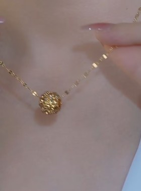 时尚咖色转运球钻球项链气质超闪爆款轻奢气质百搭小众设计感项链