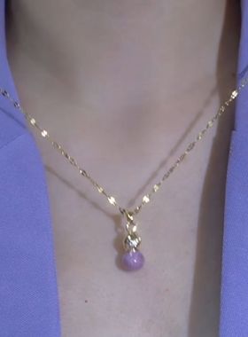 紫色滴釉葫芦项链女轻奢百搭