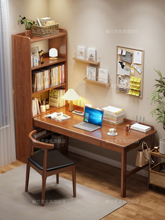 幽兰思实木转角L型书桌书架一体桌家用儿童学习桌学生写字电脑桌