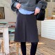 深灰色星空毛呢半身裙胖mm百搭遮肉中裙秋冬女复古百褶及膝a字裙