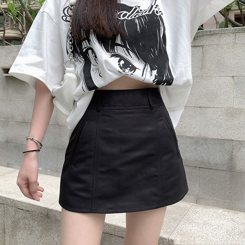 工装口袋半身裙学生显瘦百搭短裙