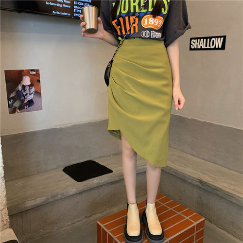 半身裙褶皱女炸街轻熟中裙设计感