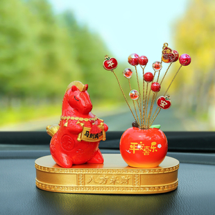 马力全开汽车摆件创意高级感车内饰品2026新款马年车载装饰品摆件