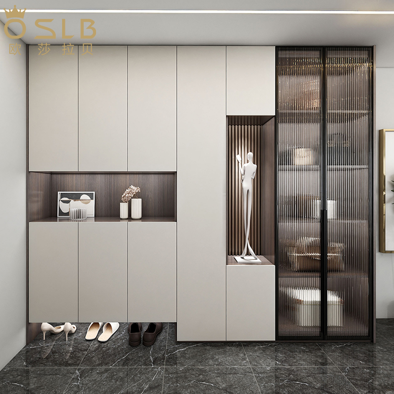 轻奢风入户鞋柜玄关柜定制