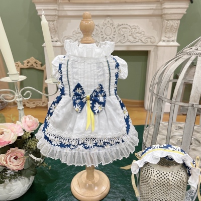 公主裙子蓝碎花比熊泰迪