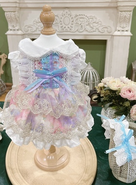 【Xmya】原创宠物猫咪狗狗兔子衣服公主裙子 紫色 约克夏比熊泰迪