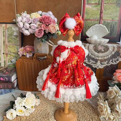 Xmya原创猫猫衣服秋冬装宠物衣服新款狗狗加绒保暖裙手工定制