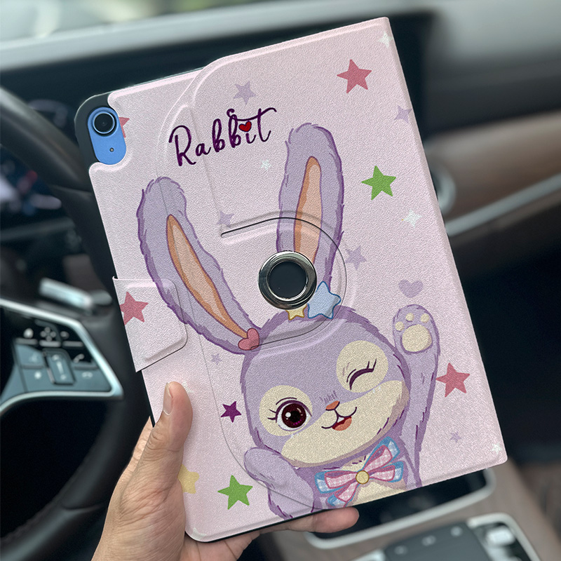 适用苹果iPadair5保护套air2六代平板A1822保护壳ipad9全包防摔a2602旋转mini5卡通皮套七八A2197迷你9.7外壳