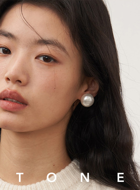 TONE 更贴合耳垂 定制强光大珍珠耳夹蚊香盘经典气质无耳洞耳钉