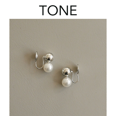 简约气质银球珍珠无痛耳夹
