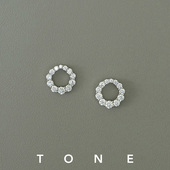 TONE 重工高碳钻耳夹蚊香盘高级简约气质百搭精致通勤无耳洞耳钉