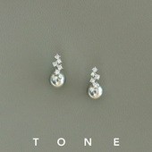 TONE错落星河银灰色珍珠耳夹硅胶球高级感精致清冷气质无耳洞耳钉