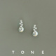 TONE错落星河银灰色珍珠耳夹硅胶球高级感精致清冷气质无耳洞耳钉