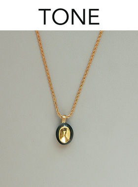 TONE黑金手工珐琅项链