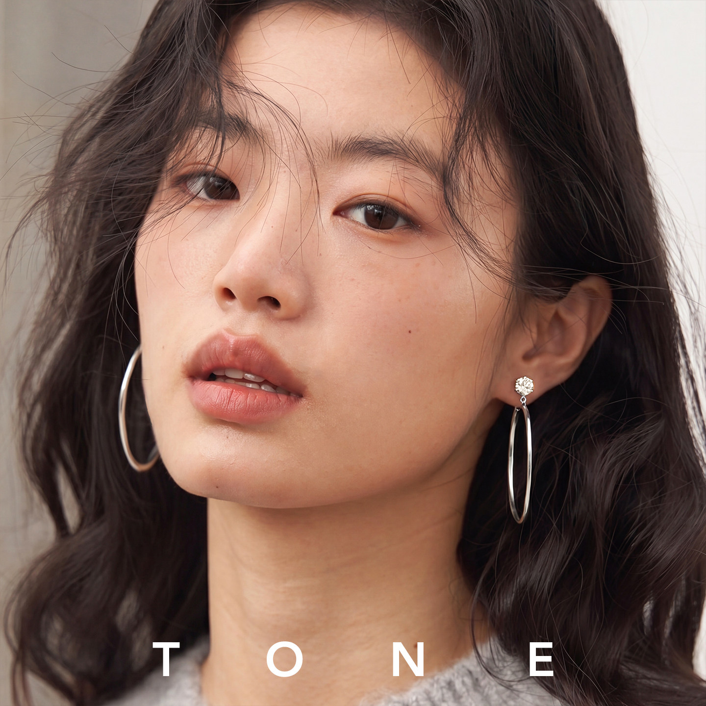 TONE 超灵动 进口高碳钻素圈大耳圈耳夹蚊香盘高级感百搭无耳洞女图片