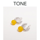 TONE 芒果硬糖 天然黄玉髓耳夹蚊香盘高级感简约小众无耳洞女