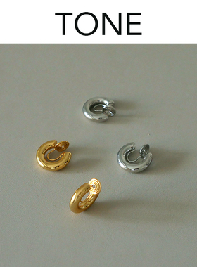 TONE 实心手工精抛小耳圈耳夹蚊香盘高级感简约百搭通勤无耳洞女