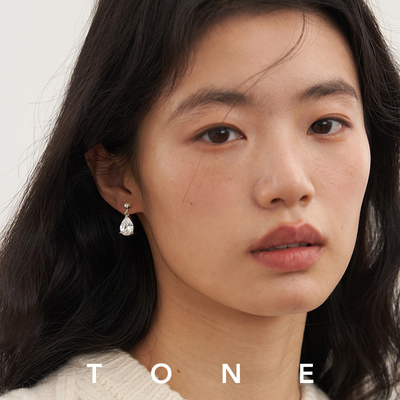 TONE5A水滴钻耳夹蚊香盘高级简约气质百搭精致通勤无耳洞耳钉耳环