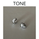 TONE银色六芒星闪钻水滴耳圈耳夹蚊香盘高级感简约小众无耳洞耳扣