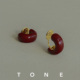 TONE 酒渍樱桃 耳圈珐琅耳夹蚊香盘高级感简约气质秋冬无耳洞耳钉