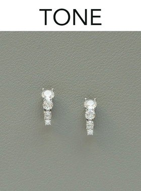 TONE渐变锆石耳夹硅胶球高级感小巧精致百搭通勤气质无耳洞女耳钉
