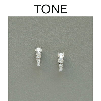 TONE渐变锆石耳夹硅胶球高级感小巧精致百搭通勤气质无耳洞女耳钉