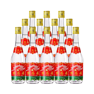 西凤酒45度七两半凤香型西风纯粮食光瓶白酒整箱375ml*12瓶装