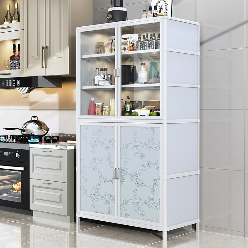 加厚铝合金橱柜碗柜钢化玻璃