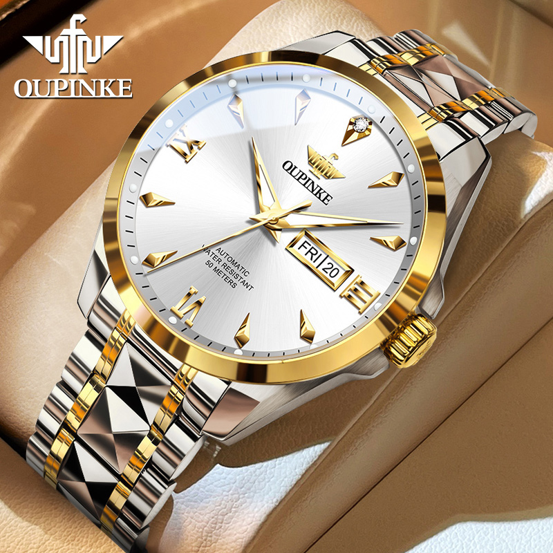 男士手表全自动机械表双日历男款